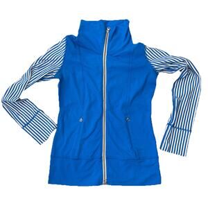 Lululemon Women’s Zip-Up Yoga Jacket Bright blue/white Size 6